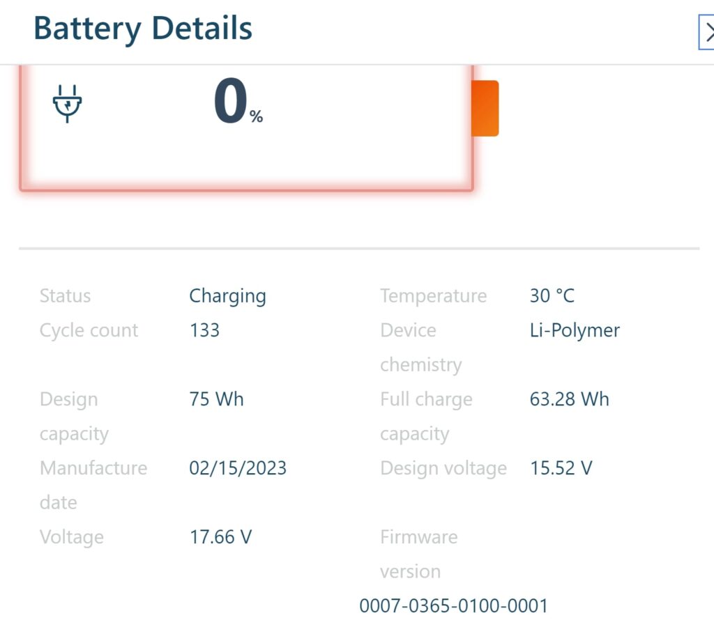 Battery 0 Percent Available (Plugged In)